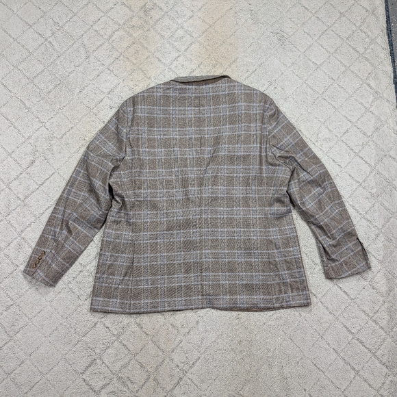 Lauren Ralph Lauren Jacket Mens 50R Gray Blue Plaid Ultraflex Blazer Black Label - Picture 10 of 11